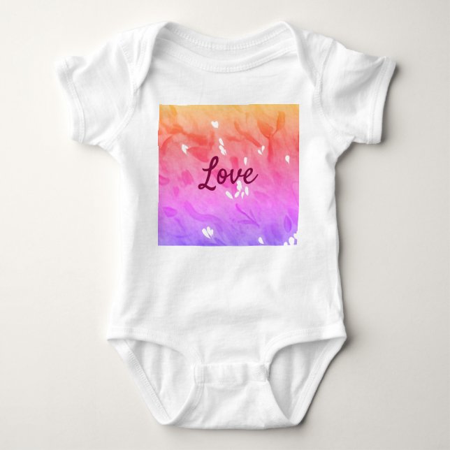 Farbiger Regenbogen-Liebe-Stolz lgbtq Gay Muster T Baby Strampler (Vorderseite)