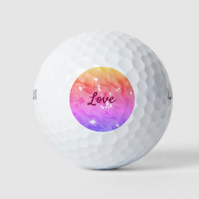 Farbiger Regenbogen-Liebe-Stolz lgbtq Gay Muster T Golfball (Vorderseite)