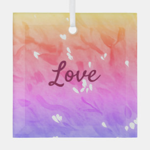 Farbiger Regenbogen-Liebe-Stolz lgbtq Gay Muster T Ornament Aus Glas