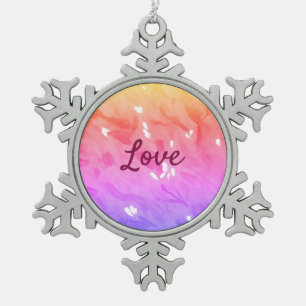 Farbiger Regenbogen-Liebe-Stolz lgbtq Gay Muster T Schneeflocken Zinn-Ornament