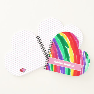 Farbiger Regenbogen mit Namen Notizbuch