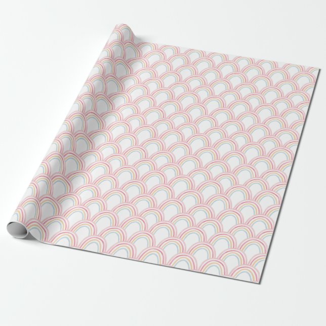 Farbiger Regenbogen Nahtlose Illustration Geschenkpapier (Ungerollt)