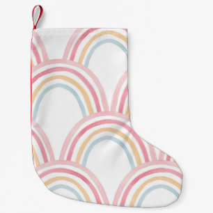 Farbiger Regenbogen Nahtlose Illustration Kleiner Weihnachtsstrumpf