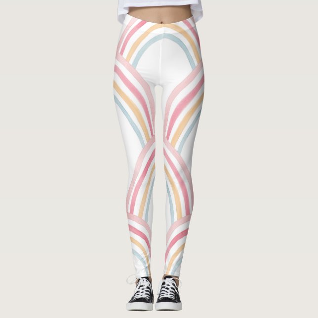 Farbiger Regenbogen Nahtlose Illustration Leggings (Vorderseite)