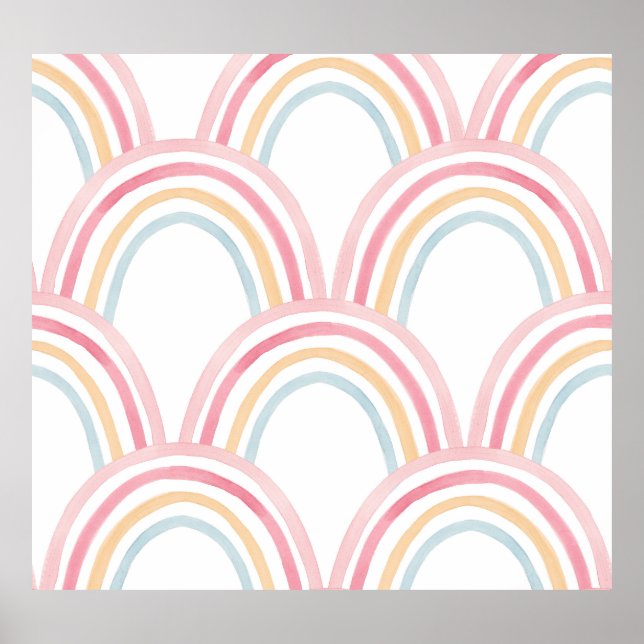 Farbiger Regenbogen Nahtlose Illustration Poster (Vorne)