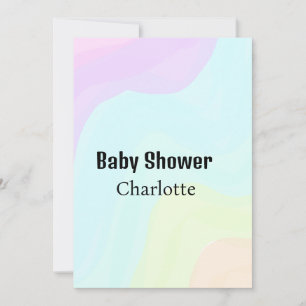 Farbiger Regenbogen Pastell Boho Retro Babyparty N Einladung
