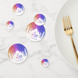 Farbiger Regenbogen Polygonal Eid Moschee Konfetti