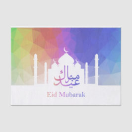 Farbiger Regenbogen Polygonal Eid Mubarak Moschee Seidenpapier