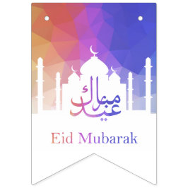 Farbiger Regenbogen Polygonal Eid Mubarak Moschee Wimpelkette