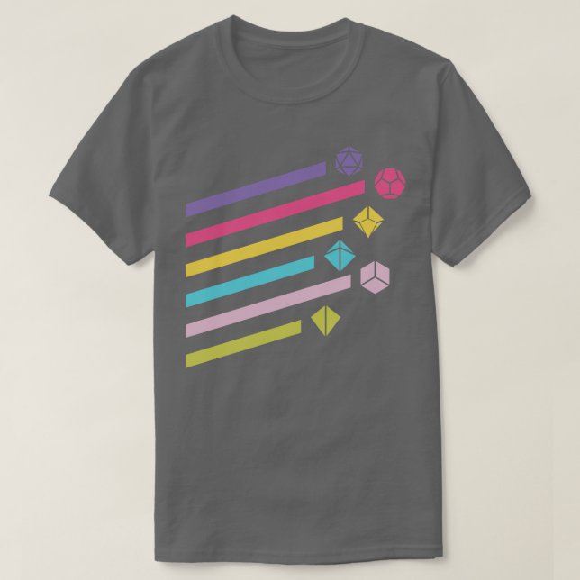 Farbiger Regenbogen Polyhedral Set Risse T-Shirt (Design vorne)