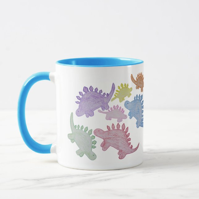 Farbiger Regenbogen Stegosaurus Tasse 11 oz (Links)