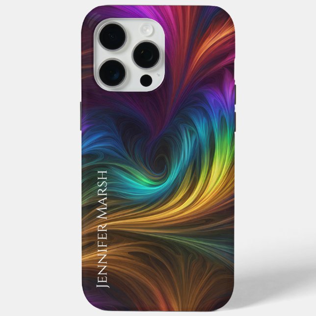 Farbiger Regenbogen-Swirl Case-Mate iPhone Hülle (Rückseite)