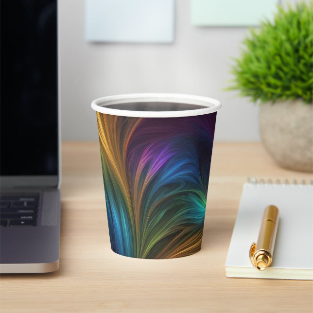 Farbiger Regenbogen-Swirl Pappbecher (InSitu)