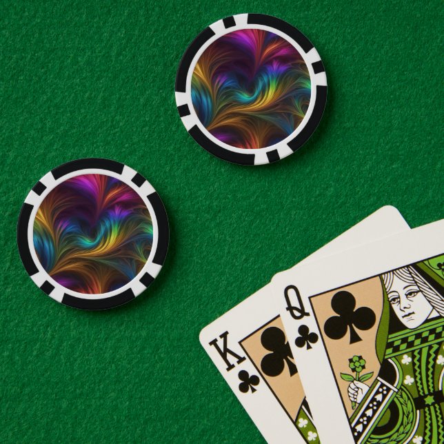 Farbiger Regenbogen-Swirl Pokerchips (Pokertisch (doppelt))