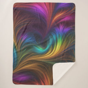 Farbiger Regenbogen-Swirl Sherpadecke