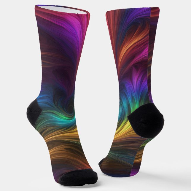 Farbiger Regenbogen-Swirl Socken (Gewinkelt)