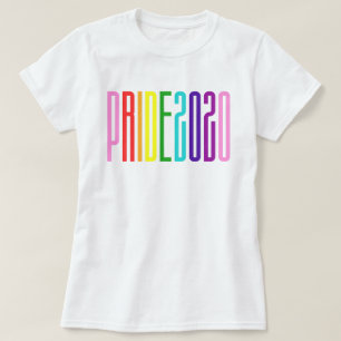 Farbiger Regenbogen Text LGBTQ Gay Pride 2020 T-Shirt