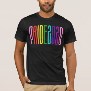 Farbiger Regenbogen Text LGBTQ Gay Pride 2020 T-Shirt