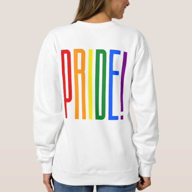 Farbiger Regenbogen-Text LGBTQ-Gay Pride LGBT Sweatshirt (Rückseite)