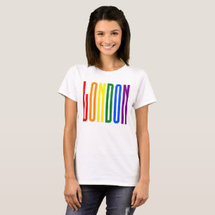 Farbiger Regenbogen Text LGBTQ London Gay Pride LG T-Shirt