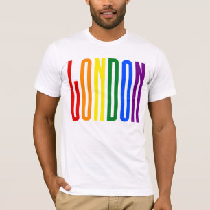 Farbiger Regenbogen Text LGBTQ London Gay Pride LG T-Shirt