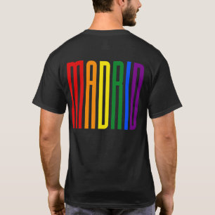 Farbiger Regenbogen Text LGBTQ Madrid Gay Pride LG T-Shirt