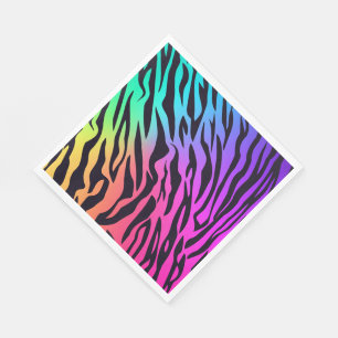 Farbiger Regenbogen-Tiger Serviette