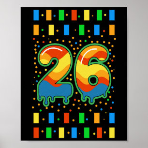 Farbiger Regenbogen-Tropfen Nummer 26 Poster