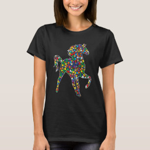 Farbiger Regenbogen-Tupfen-Pferd Internationaler T T-Shirt