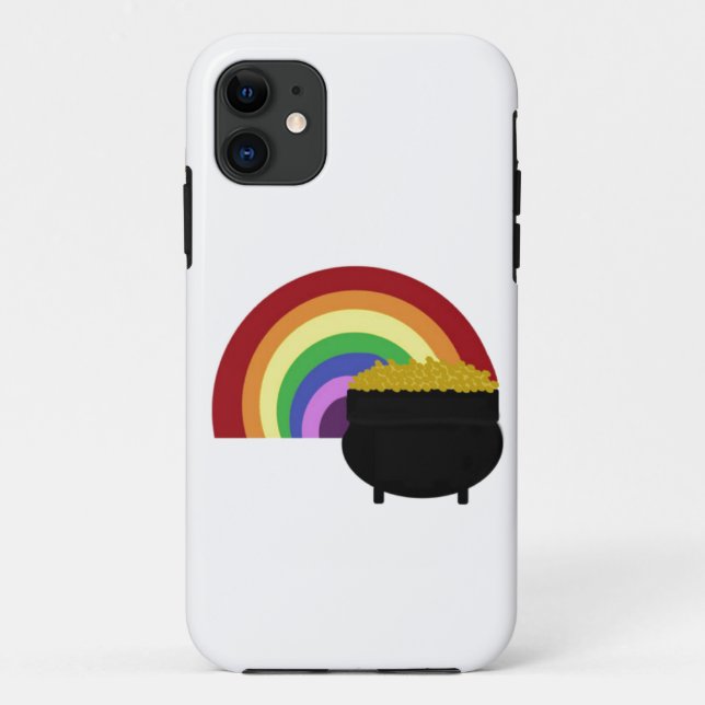 Farbiger Regenbogen und Goldtopf Case-Mate iPhone Hülle (Rückseite)