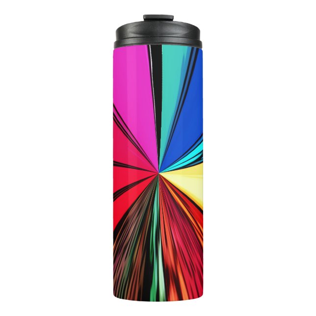 Farbiger Regenbogen Vortex 608 Thermosbecher (Vorderseite)