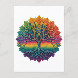 Farbiger Regenbogenbaum Postkarte