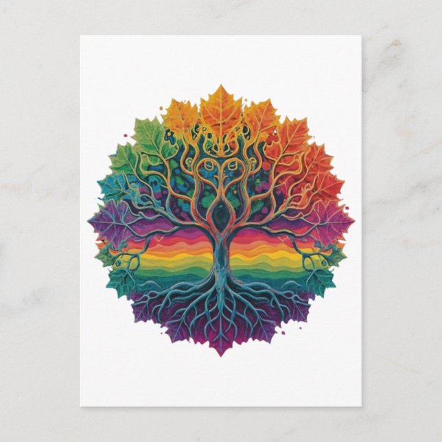 Farbiger Regenbogenbaum Postkarte (Vorderseite)