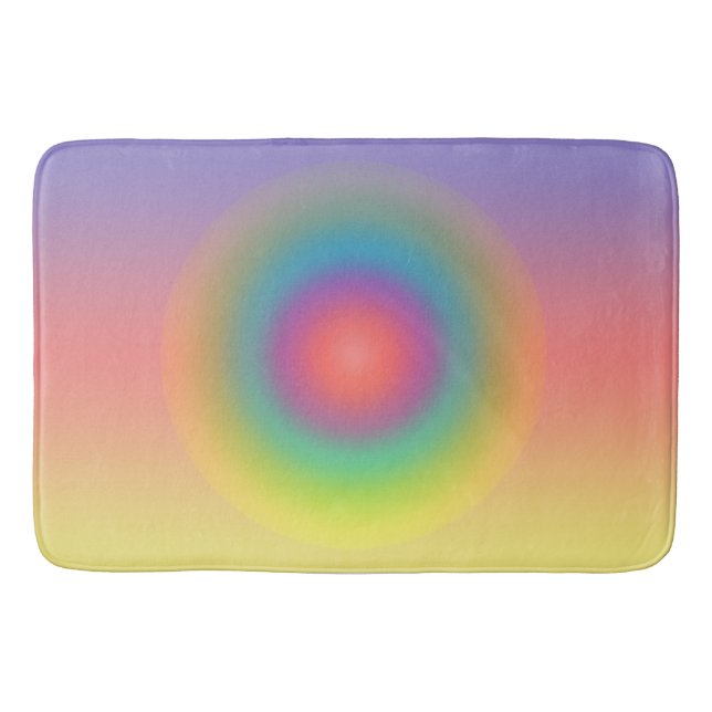 Farbiger Regenbogenkonzentrischer Circle Space Badematte (Vorderseite)