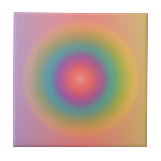 Farbiger Regenbogenkonzentrischer Circle Space Fliese (Vorderseite)