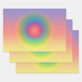 Farbiger Regenbogenkonzentrischer Circle Space Geschenkpapier Set