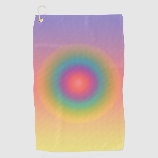 Farbiger Regenbogenkonzentrischer Circle Space Golfhandtuch (Vorderseite)