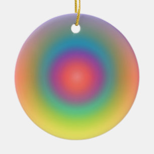 Farbiger Regenbogenkonzentrischer Circle Space Keramik Ornament