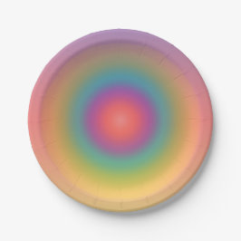 Farbiger Regenbogenkonzentrischer Circle Space Pappteller
