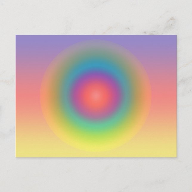 Farbiger Regenbogenkonzentrischer Circle Space Postkarte (Vorderseite)