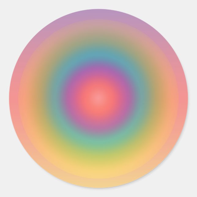 Farbiger Regenbogenkonzentrischer Circle Space Runder Aufkleber (Vorderseite)
