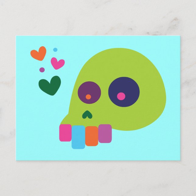 Farbiger Regenbogenschädel Postkarte (Vorderseite)