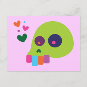 Farbiger Regenbogenschädel Postkarte
