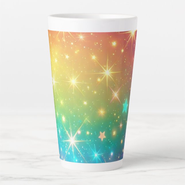 Farbiger Regenbogenstern Weltraum Milchtasse (Vorderseite)