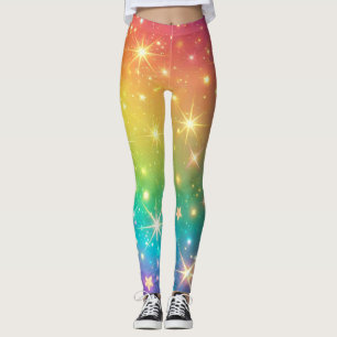Farbiger Regenbogensternraum Leggings