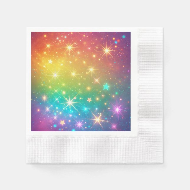 Farbiger Regenbogensternraum Serviette (Vorderseite)