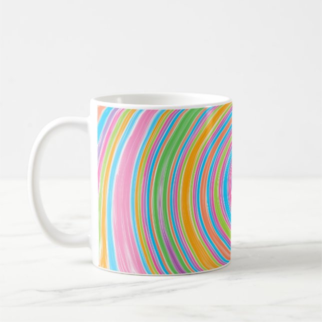 Farbiger Regenbogenwirbel Kaffeetasse (Links)
