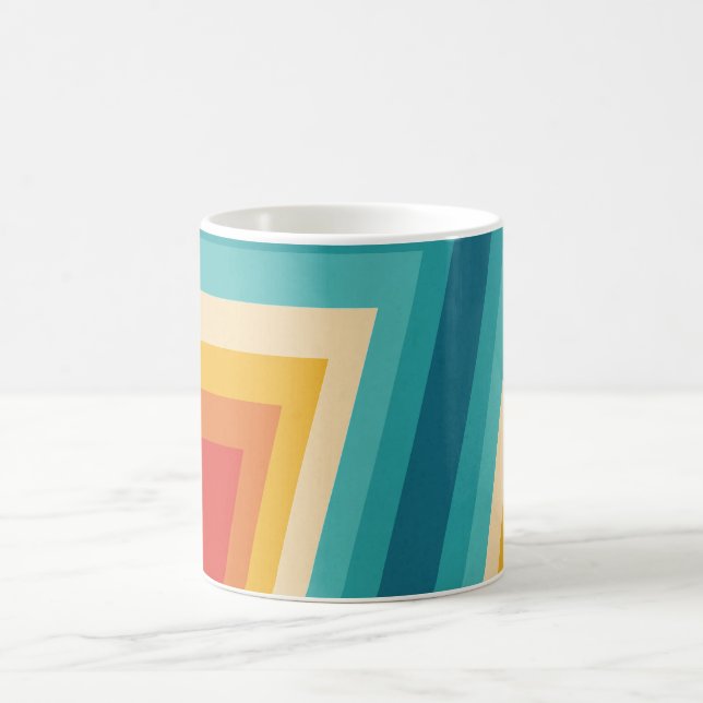 Farbiger Retro-Streifen - 70er, 80er-Design Kaffeetasse (Mittel)