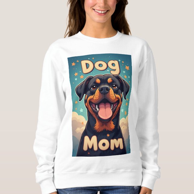 Farbiger Rottweiler-Hundemama Sweatshirt (Vorderseite)