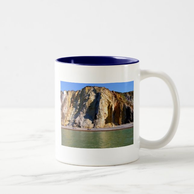 Farbiger Sand von Alum Bay Zweifarbige Tasse (Rechts)